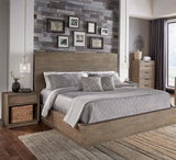 A-America Grays Harbor 4 Piece Platform Bedroom Set in Weathered Brown