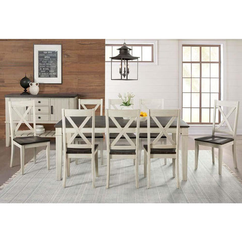 A-America Huron 10 Piece Leg Dining Room Set in Cocoa-Chalk