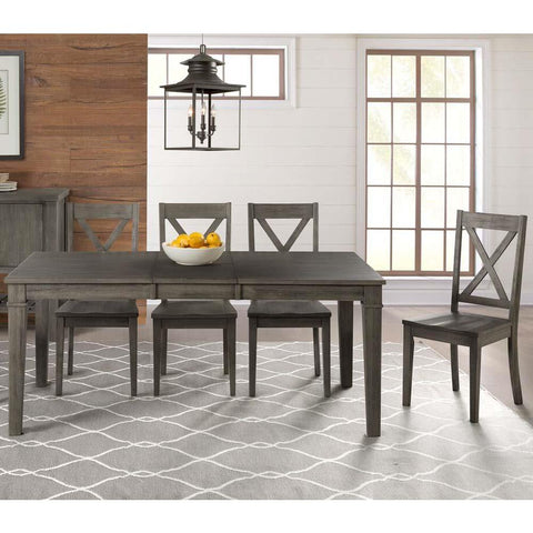 A-America Huron 5 Piece Leg Dining Room Set in Distressed Grey