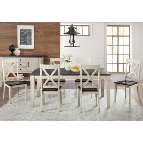 A-America Huron 7 Piece Leg Dining Room Set in Cocoa-Chalk