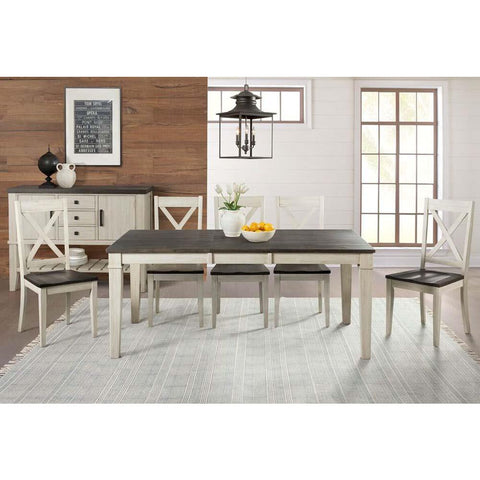 A-America Huron 8 Piece Leg Dining Room Set in Cocoa-Chalk