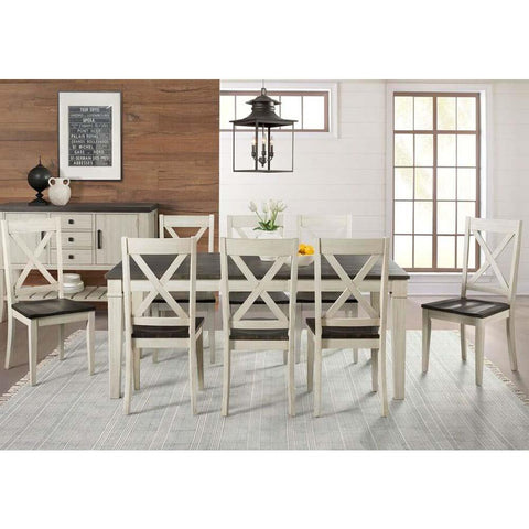 A-America Huron 9 Piece Leg Dining Room Set in Cocoa-Chalk