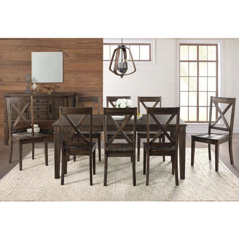 A-America Huron 9 Piece Leg Dining Room Set in Weathered Russet