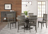 A-America Huron Pedestal Dining Table w/Leaf in Distressed Grey