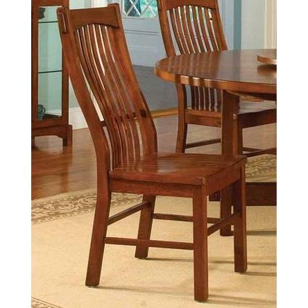 A-America Laurelhurst Slatback Side Chair, Contoured Solid Wood Seat, Mission Oak Finish
