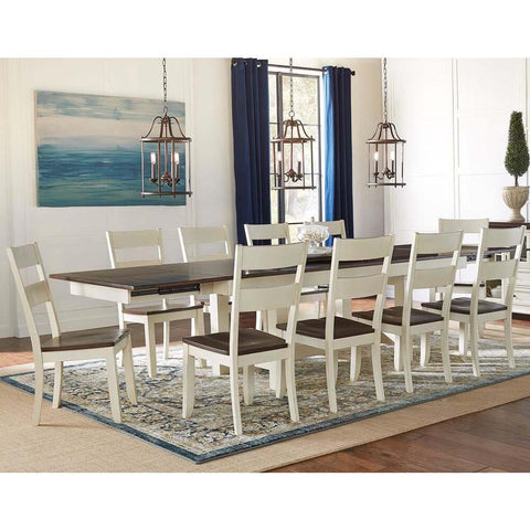 A-America Mariposa 11 Piece Trestle Dining Room Set in Cocoa-Chalk