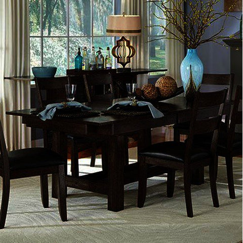 A-America Mariposa 132 Inch Trestle Dining Table w/Butterfly Leaves in Warm Grey