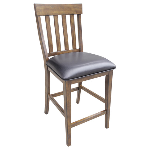 A-America Mariposa Slatback Counter Chair, With Upholstered Seat
