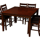 A-America Mason 9 Piece Square Gather Height Table Set w/Butterfly Leaf in Mango