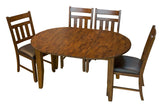 A-America Mason 7 Piece Oval Dining Room Set w/Slat Back Chairs in Mango