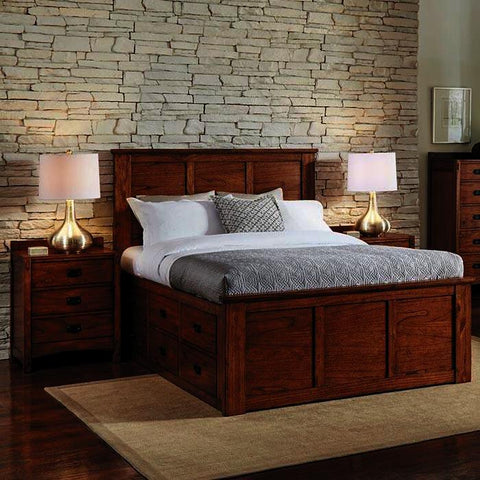 A-America Mission Hill 3 Piece Captains Bedroom Set in Harvest