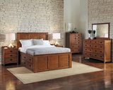 A-America Mission Hill 4 Piece Captains Bedroom Set w/Door Chest in Harvest