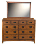 A-America Mission Hill 5 Piece Captains Bedroom Set w/Door Chest in Harvest