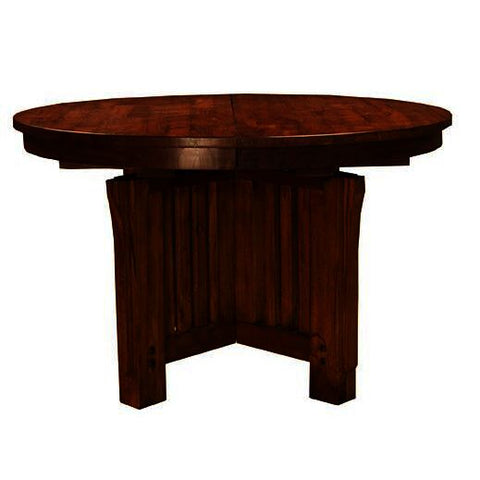 A-America Mission Hill 60 Inch Oval Pedestal Dining Table w/Leaf in Harvest