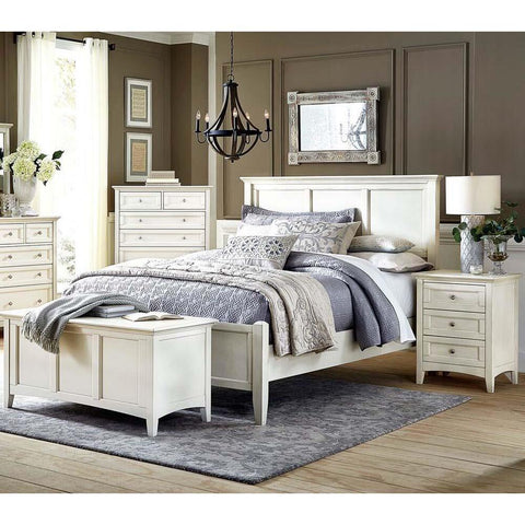 A-America Northlake 4 Piece Panel Bedroom Set in White Linen