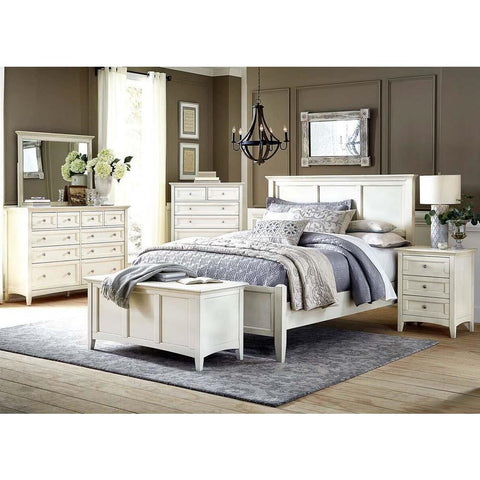 A-America Northlake 5 Piece Panel Bedroom Set in White Linen