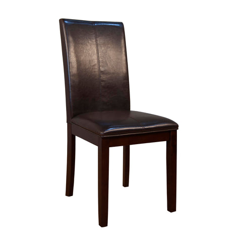 A-America Parson Chair Program Curved Back Parson Chair, Brown Bonded Leather