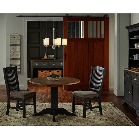 A-America Port Townsend 5 Piece Double Drop Leaf Dining Room Set in Gull Grey & Seaside Pine