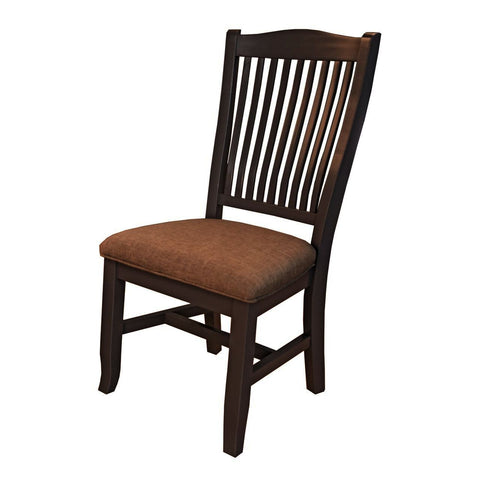 A-America Port Townsend Upholstered Slatback Side Chair in Gull Grey & Seaside Pine