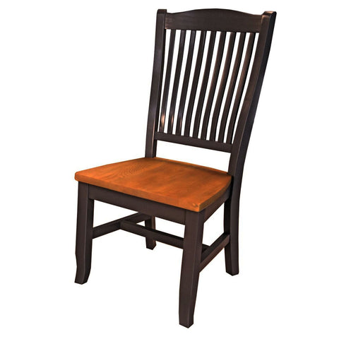 A-America Port Townsend Wood Slatback Side Chair in Gull Grey & Seaside Pine