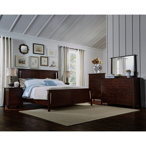 A-America Sodo 5 Piece Panel Bedroom Set w/Chest in Sumatra Brown
