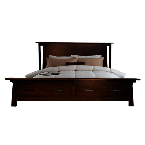 A-America Sodo King Storage Bed w/Integrated Bench in Sumatra Brown
