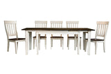 A-America Toluca 132 Inch Rectangular Leg Dining Table w/Self-Storing Leaves in Chalk & Cocoa Bean