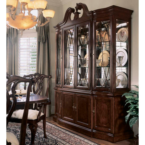 American Drew Cherry Grove Breakfront China Cabinet in Antique Cherry