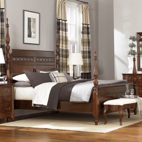American Drew Cherry Grove NG Poster Bed in Mid Tone Brown