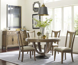 American Drew Evoke 6 Piece Round Dining Room Set w/Upholstered Chairs
