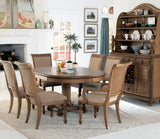 American Drew Grand Isle 5 Piece Round Dining Room Set in Amber