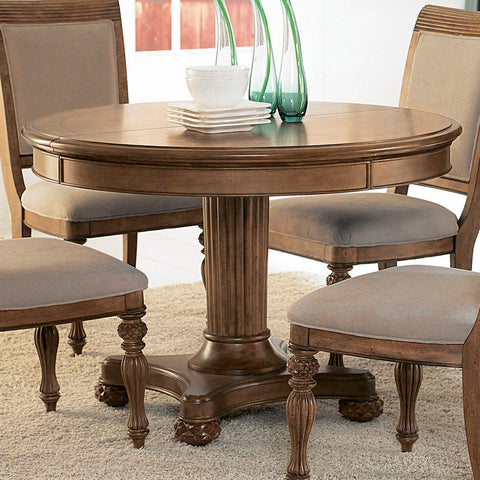 American Drew Grand Isle Round Pedestal Dining Table in Amber