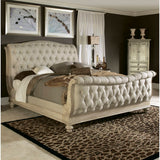 American Drew Jessica McClintock Boutique Sleigh Bed in White Veil