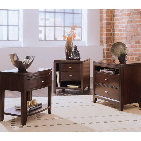 American Drew Tribecca 3 Piece Coffee Table Set in Root Beer Color