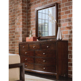American Drew Tribecca Dressing Chest w/ Landscape Mirror in Root Beer