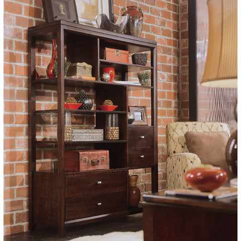 American Drew Tribecca Etagere in Root Beer Color