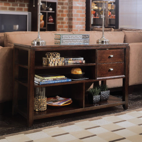 American Drew Tribecca Sofa Table in Root Beer Color