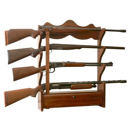 American Furniture Classics 4 Gun Wall Rack In Medium Brown