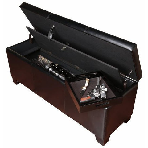 American Furniture Classics Gun Concealment Bench In Dark Brown