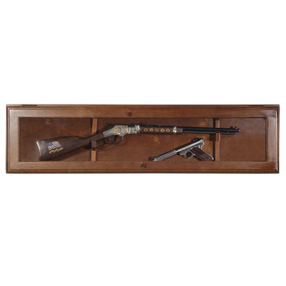 American Furniture Classics Horizontal Gun Display Cabinet In Walnut Brown