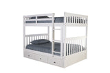 American Furniture Classics Model 80215-K3-KD Full over Full Bunk Bed with Three Drawers in Casual White