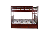 American Furniture Classics Model 82815-K3-KD Full over Full Bunk Bed with Three Drawers in Rich Merlot
