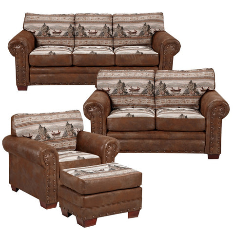 American Furniture Classics Model 8500-60S Alpine Lodge 4-Piece Set with Sleeper