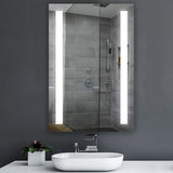 American Furniture Classics Model ML5400W2436 Backlit LED Mirror with 2 Vertical Frosted Inset Strips