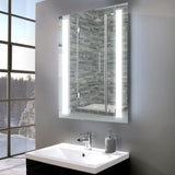 American Furniture Classics Model ML5400W2436 Backlit LED Mirror with 2 Vertical Frosted Inset Strips