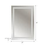 American Furniture Classics Model ML5500W2436 Backlit LED Mirror with Inset Frost on 4 Sides
