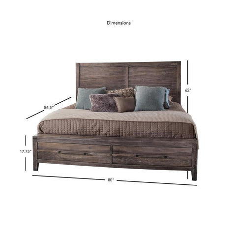 American Woodcrafters Aurora Weathered Gray Panel Bed with Storage