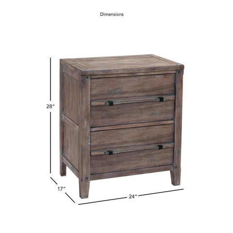 American Woodcrafters Aurora Weathered Gray Two Drawer Nightstand