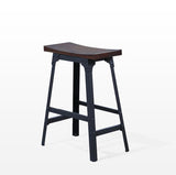 American Woodcrafters Carson Backless Barstool in Matte Black & Dark Brown