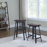 American Woodcrafters Carson Backless Barstool in Matte Black & Dark Brown